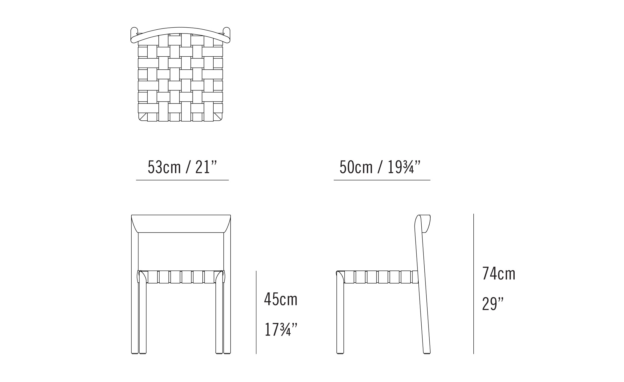 stax chair with webbed seat