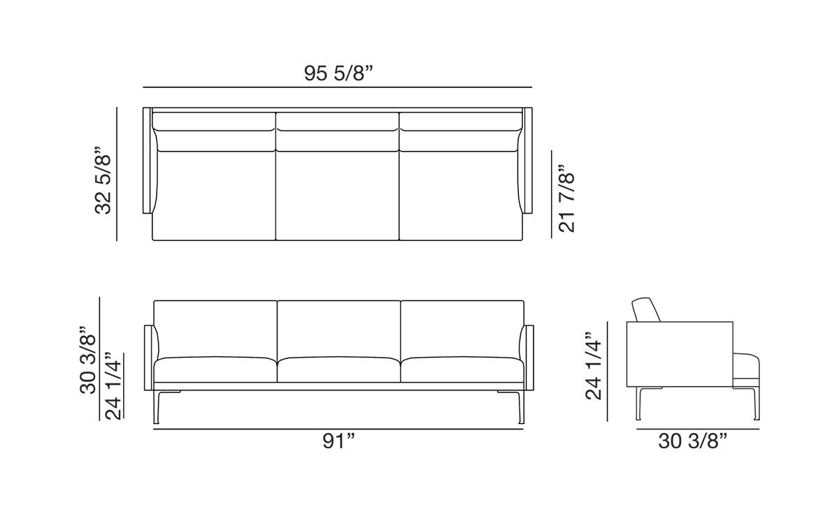 steeve three seat sofa