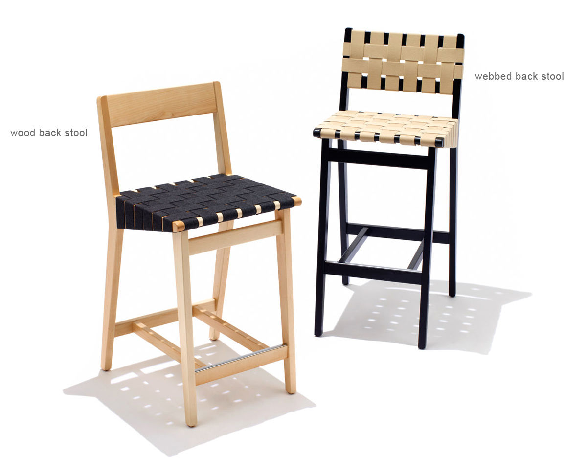 jens risom stool with webbed back