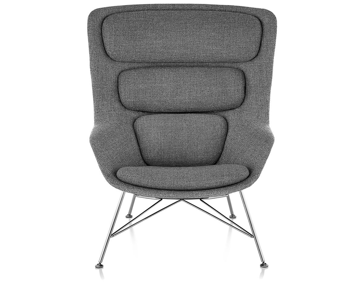 striad™ high back lounge chair with wire base