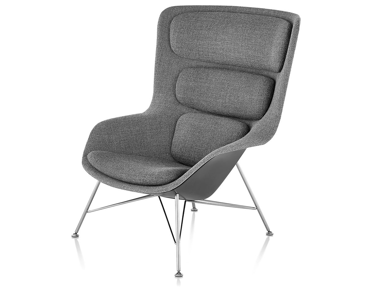 striad™ high back lounge chair with wire base