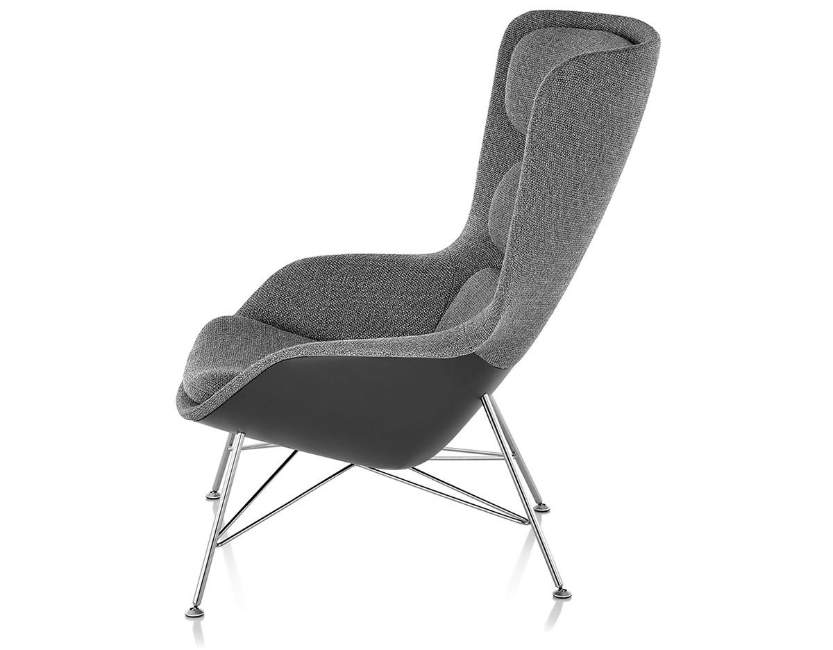 striad™ high back lounge chair with wire base