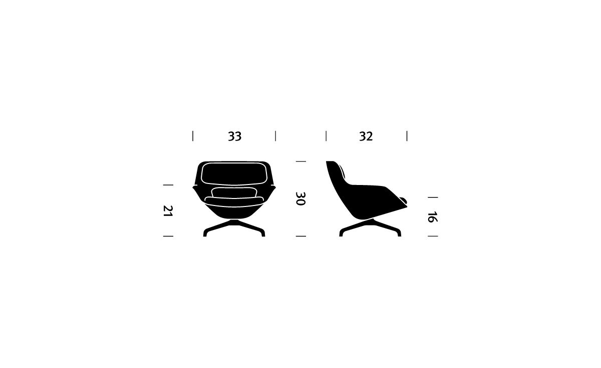 striad™ low back lounge chair with 4 star base