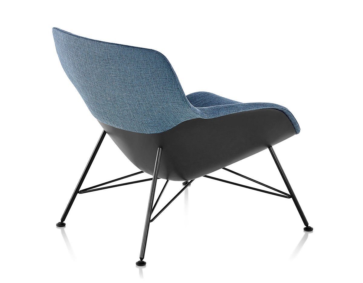 striad low back lounge chair with wire base