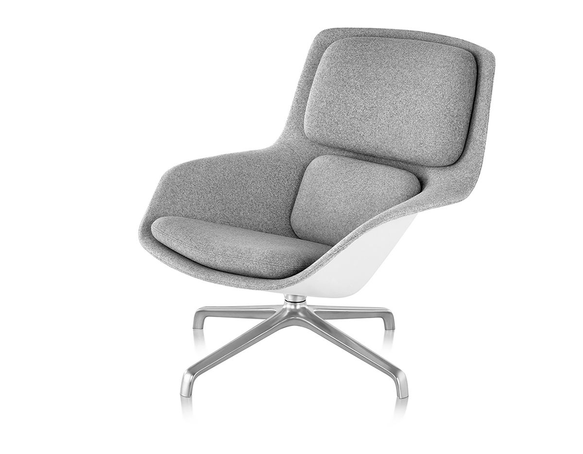 striad mid back lounge chair with 4 star base