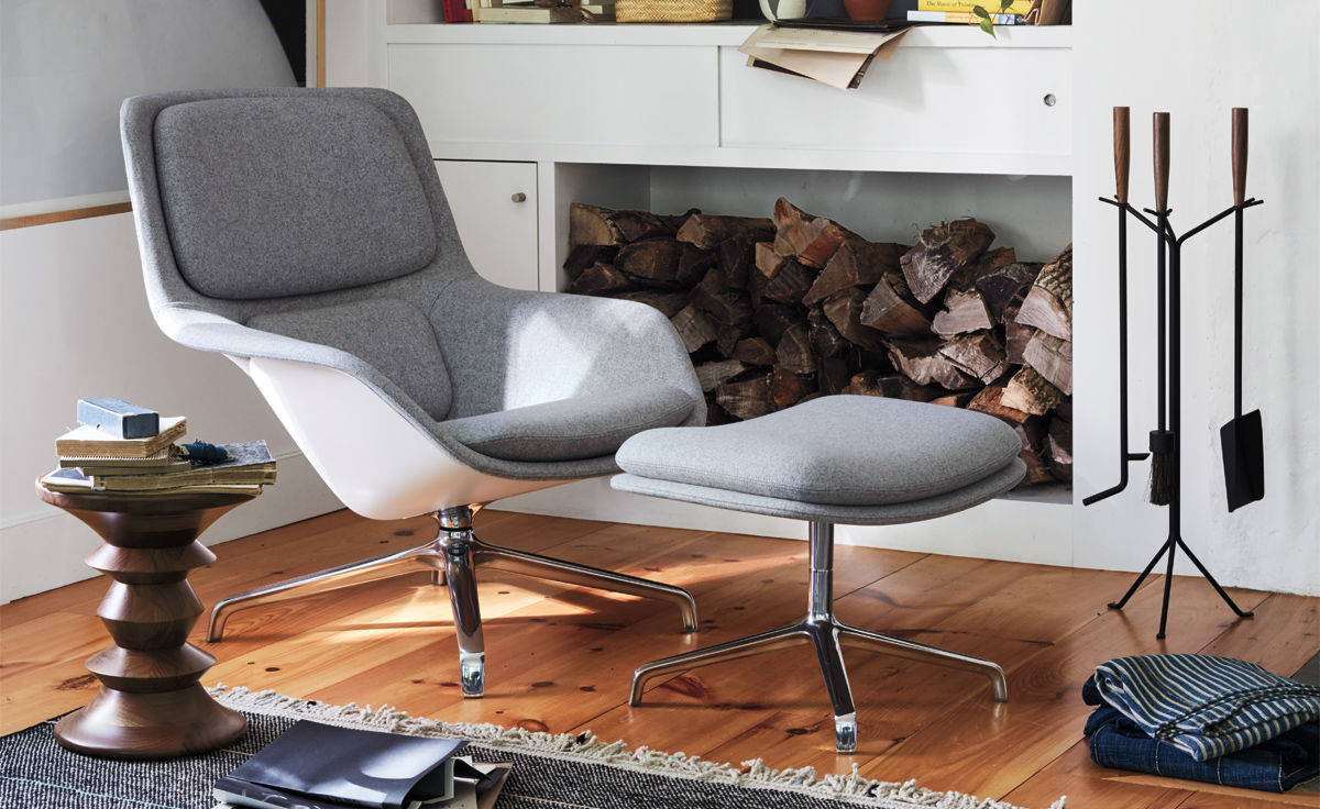 striad mid back lounge chair with 4 star base