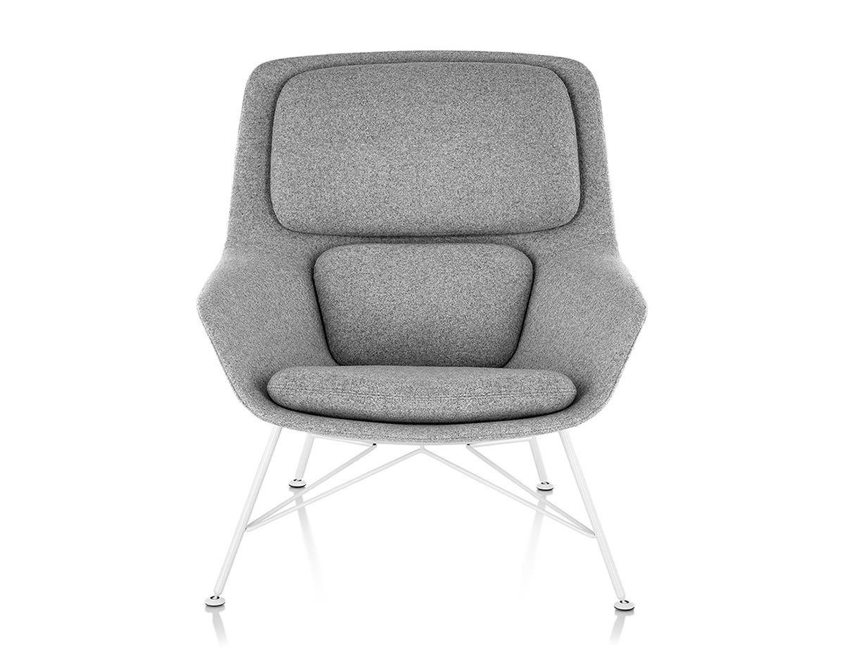 striad mid back lounge chair with wire base