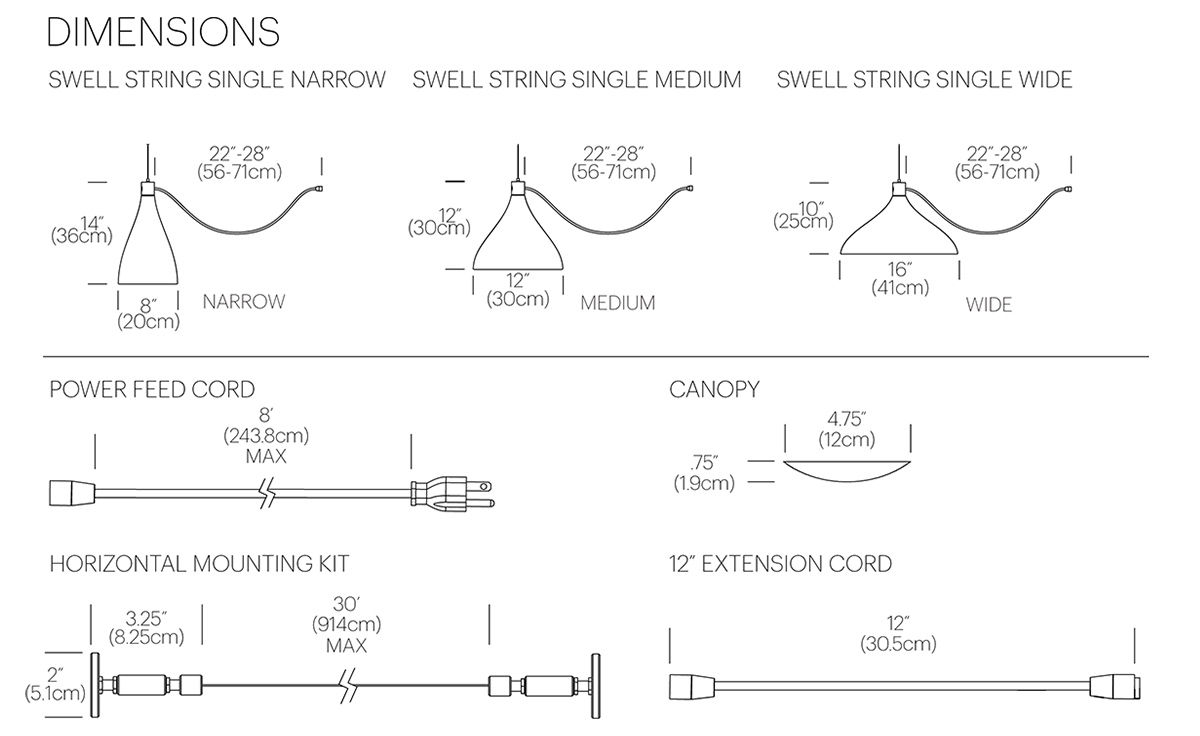 swell single string pendant lamp