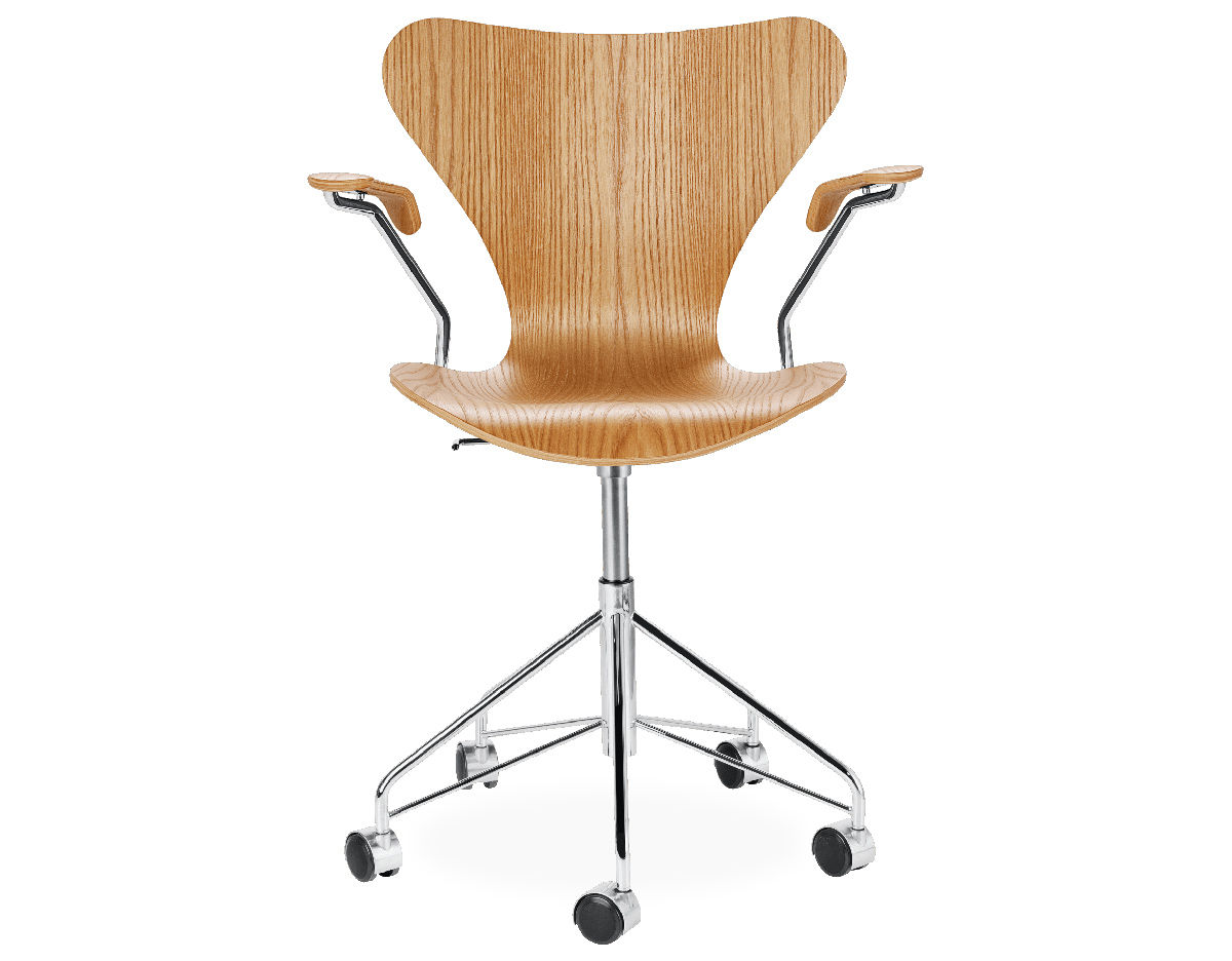 swivel arm chair wood veneer