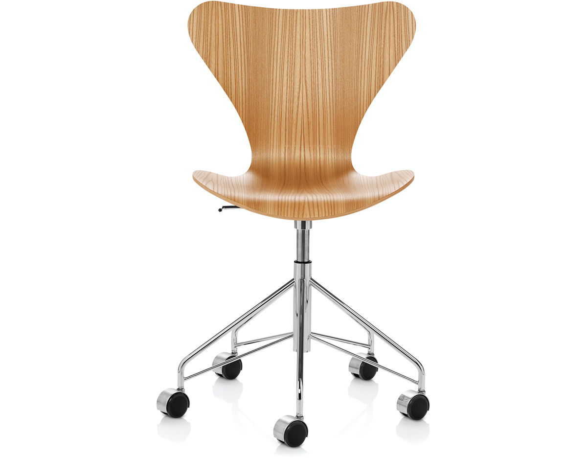 series 7 swivel side chair wood veneer