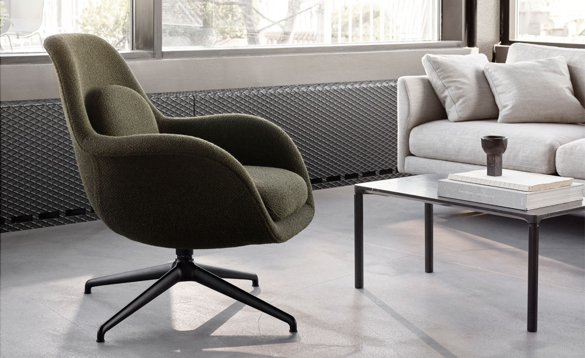 swoon petit lounge with swivel base
