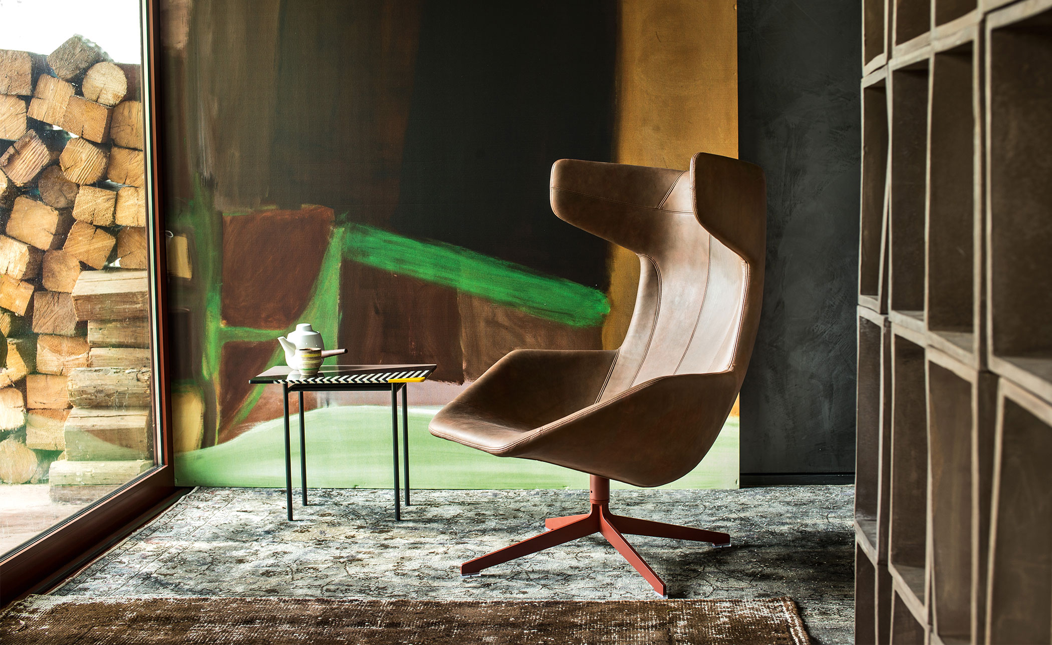 take a line for a walk swivel armchair with foot stool