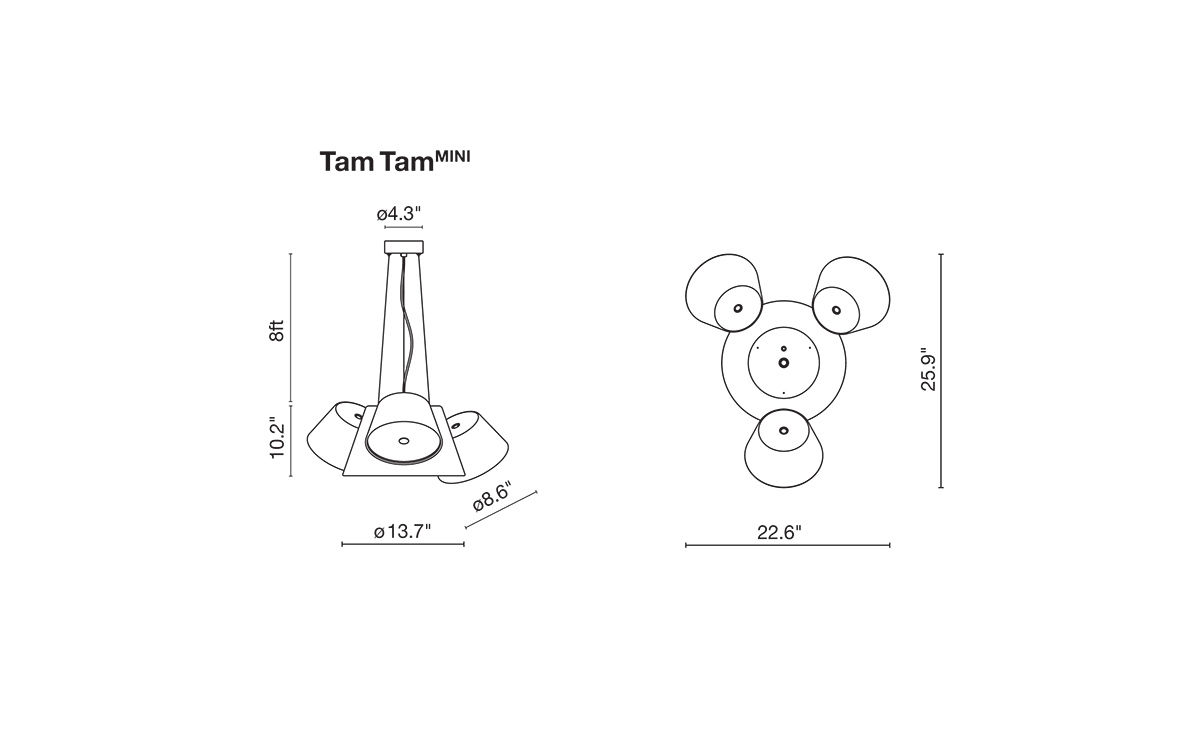 tam tam mini suspension lamp