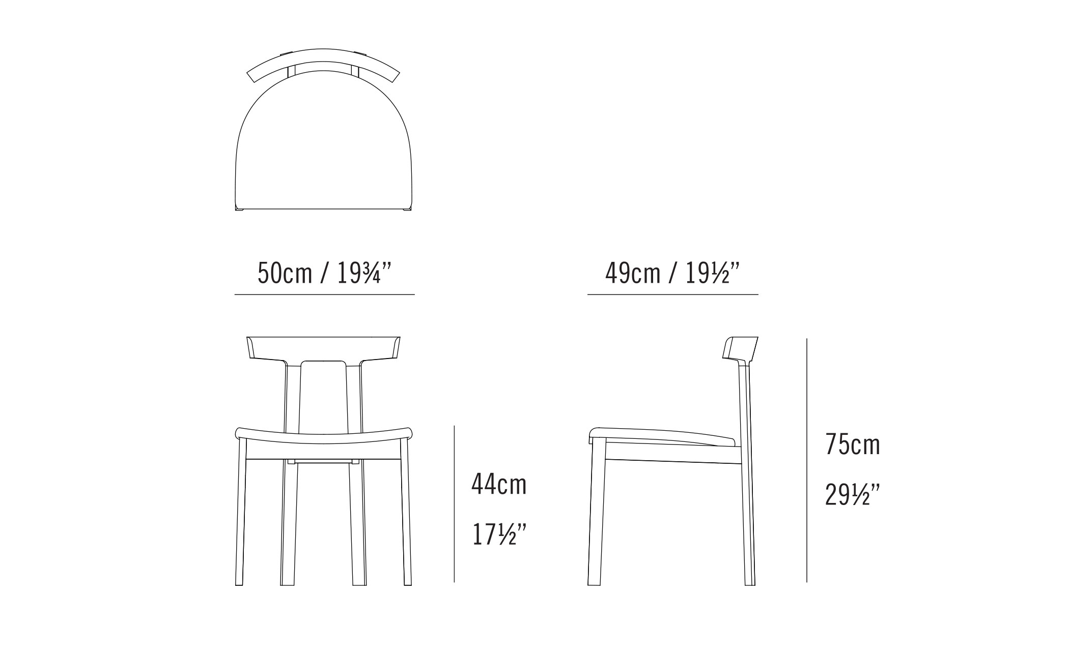 torii chair with upholstered seat
