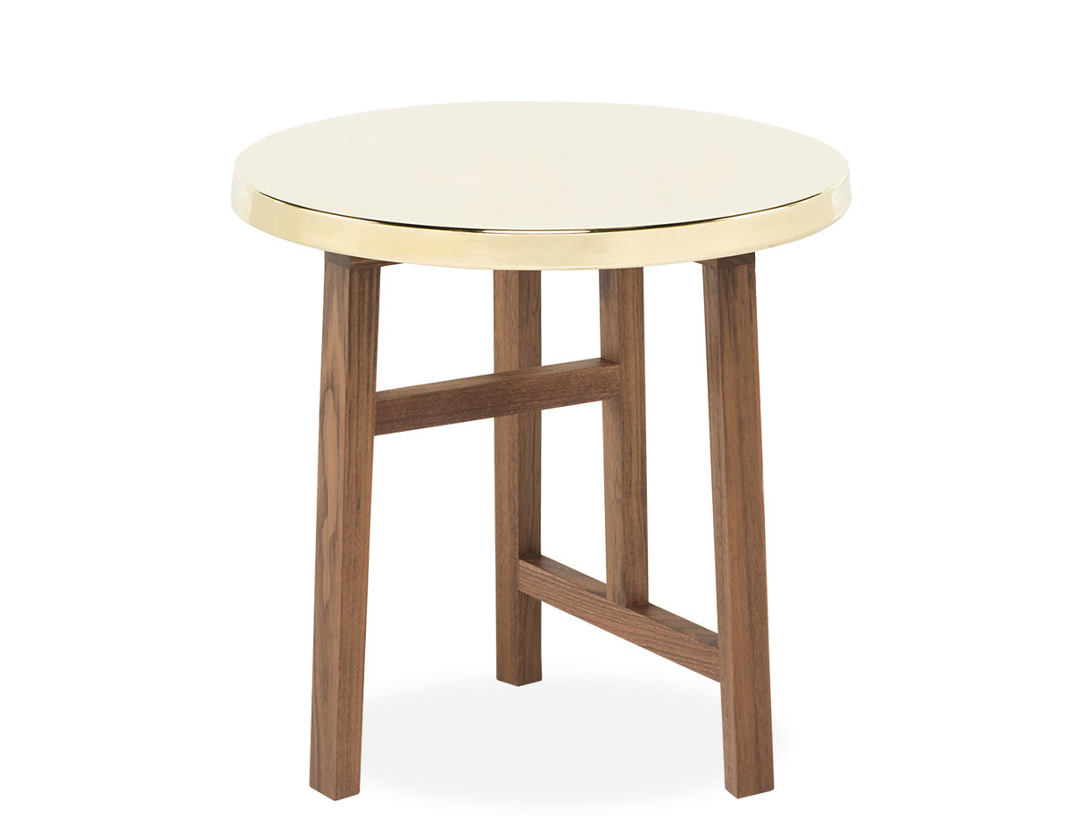 trio side table with brass top 754sb