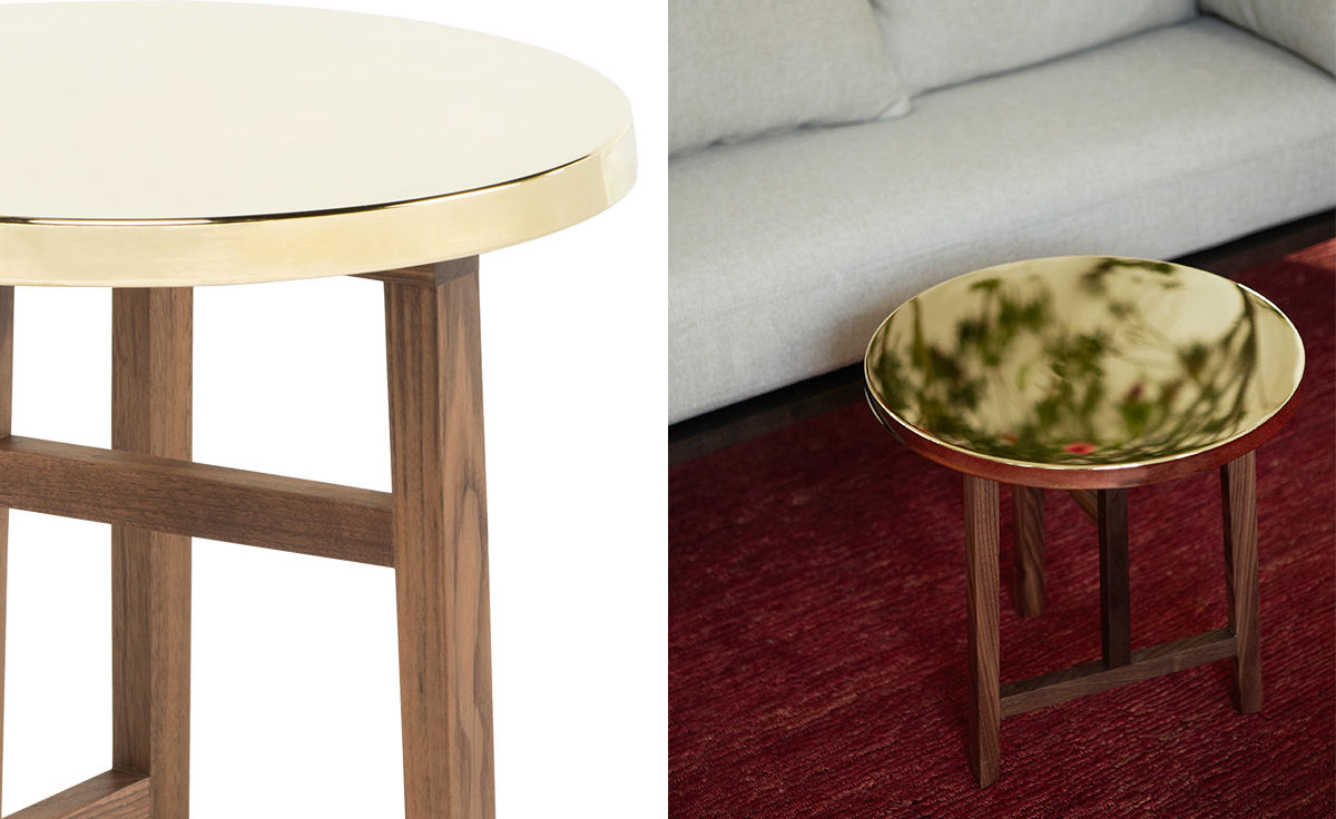 trio side table with brass top 754sb