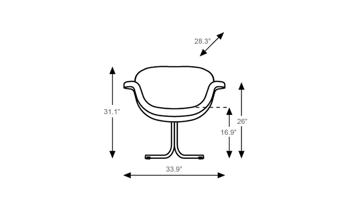pierre paulin tulip midi chair with cross base