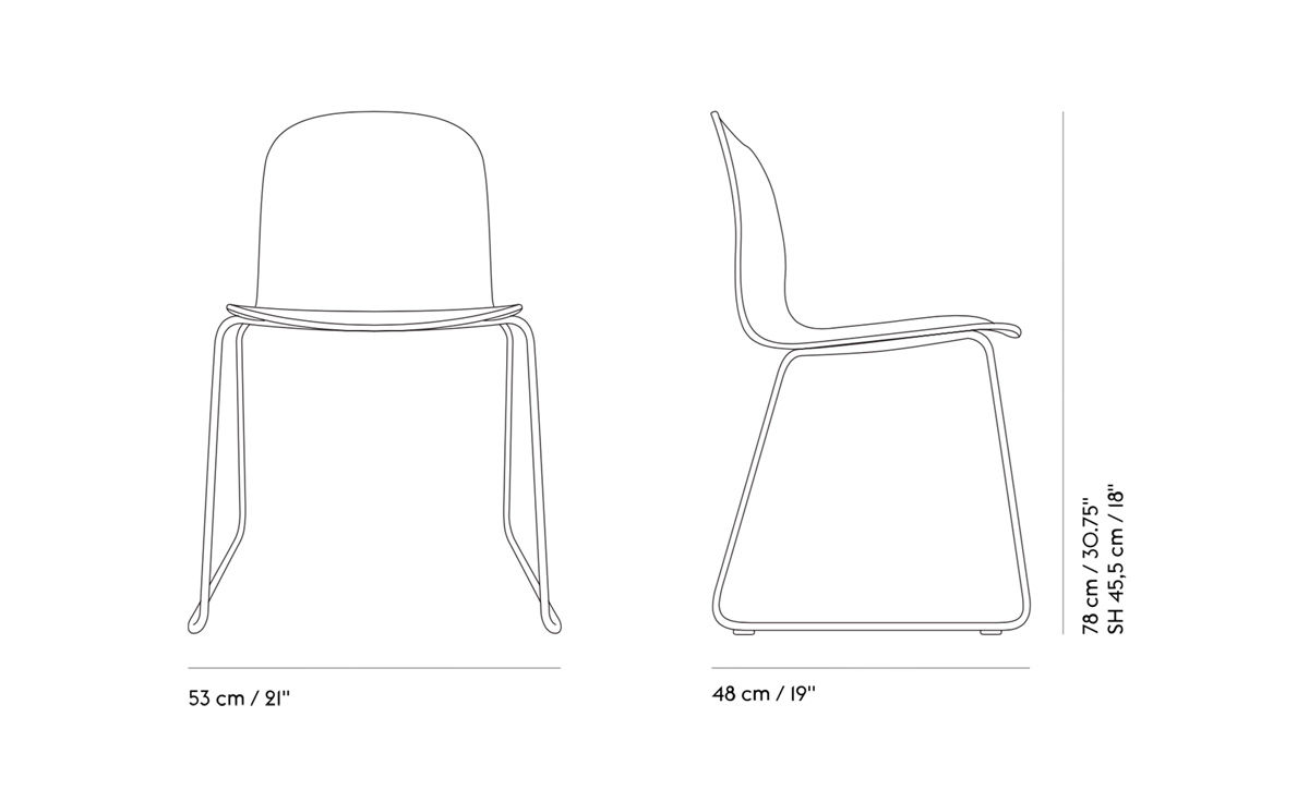 visu chair with sled base