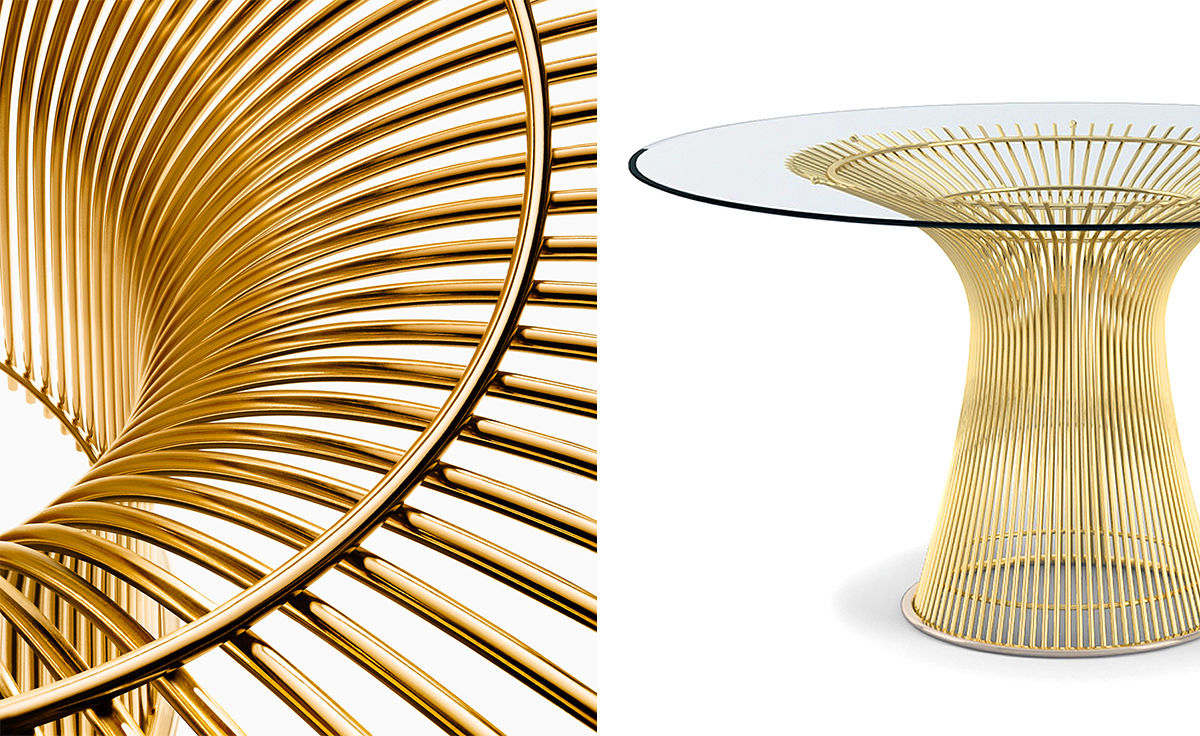 platner gold plated dining table