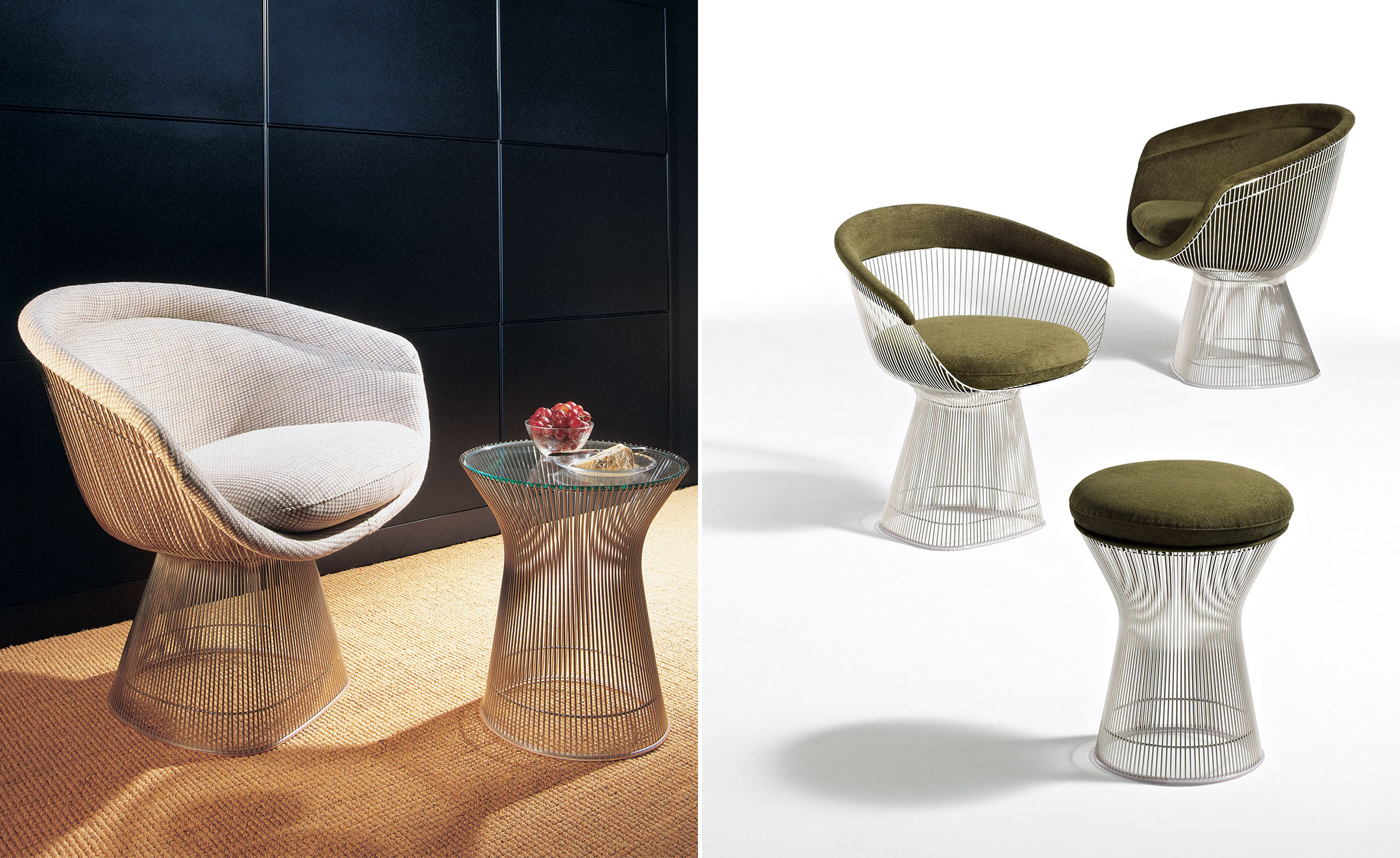 platner gold plated lounge chair