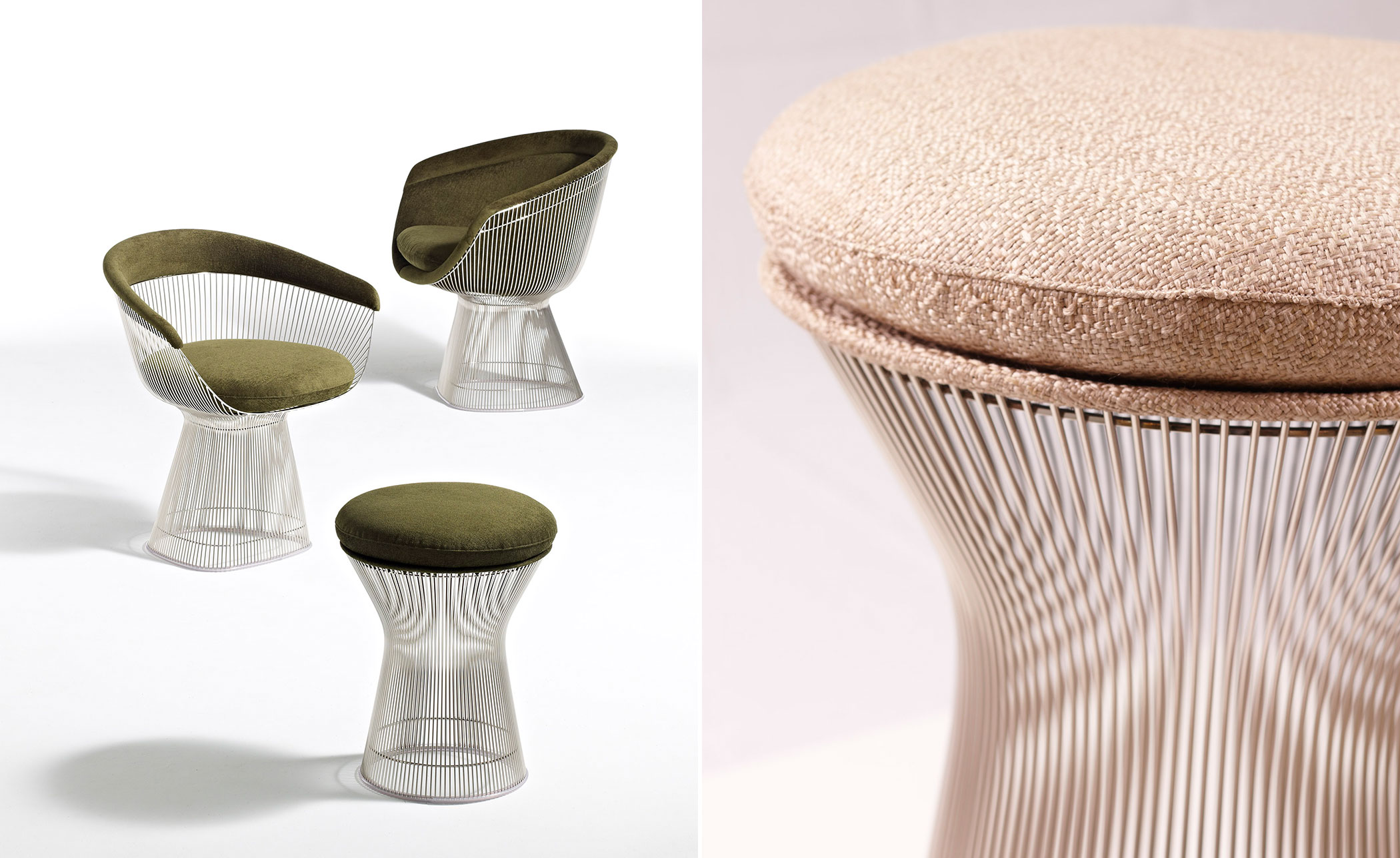 platner gold plated stool