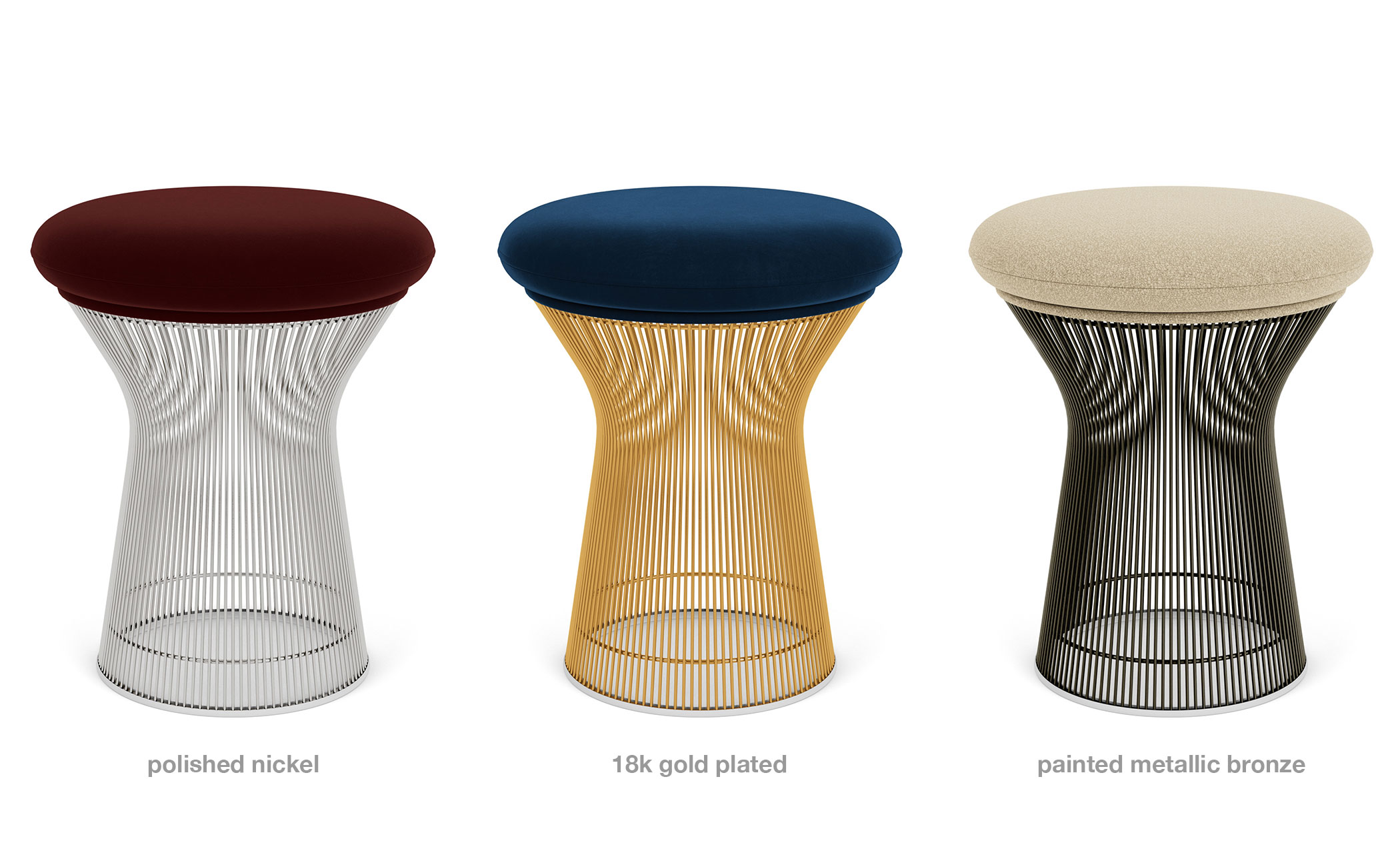 platner gold plated stool