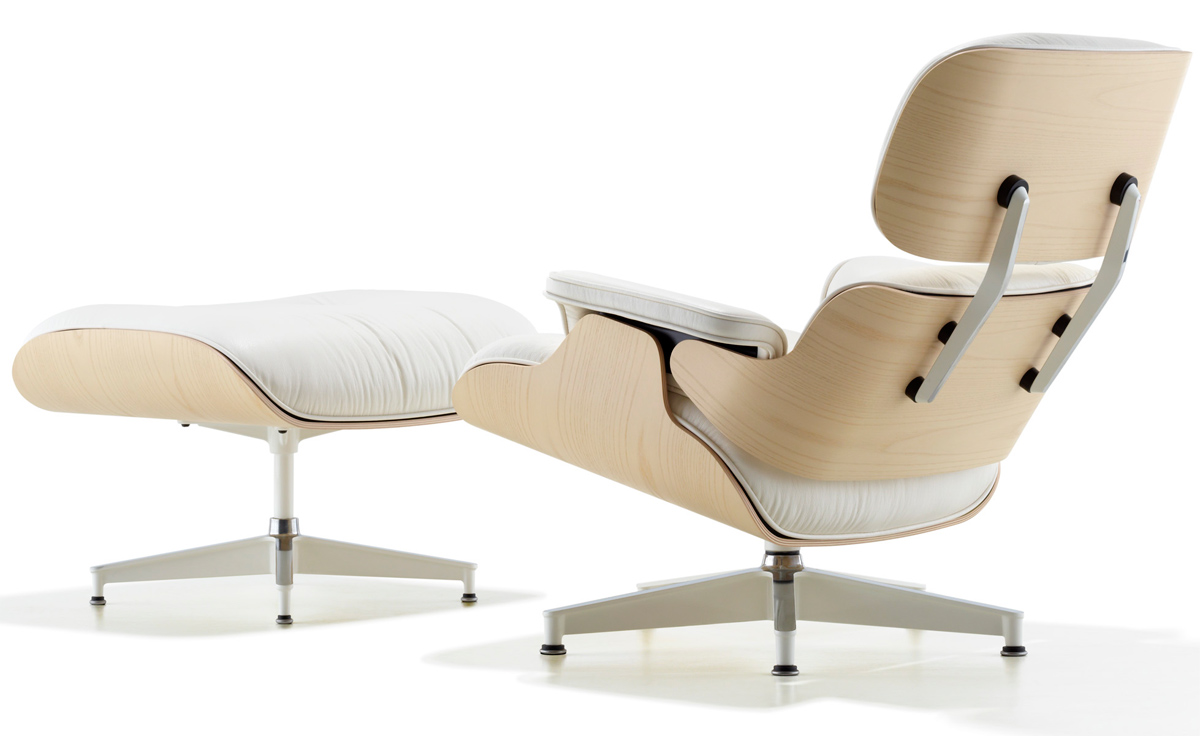 white ash eames® lounge chair & ottoman