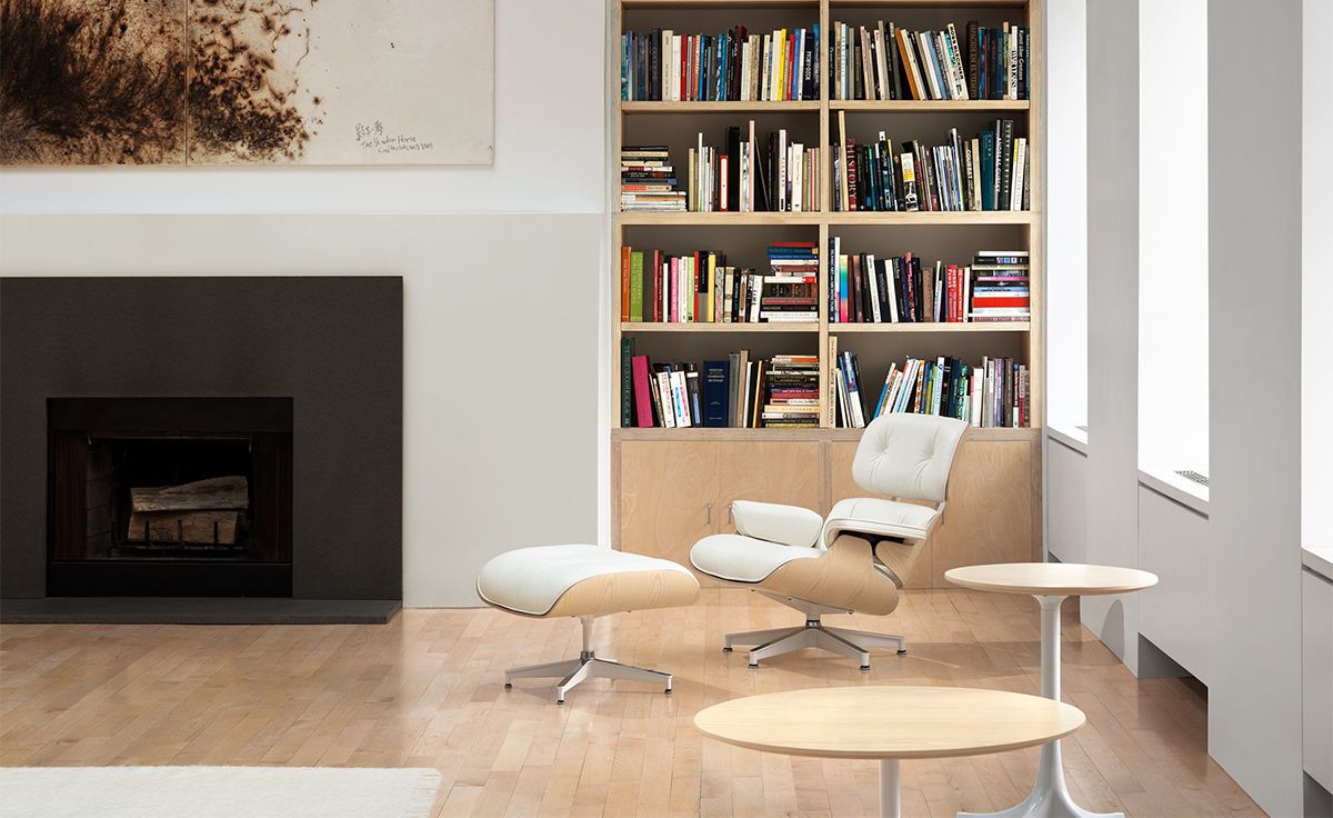 white ash eames® lounge chair & ottoman