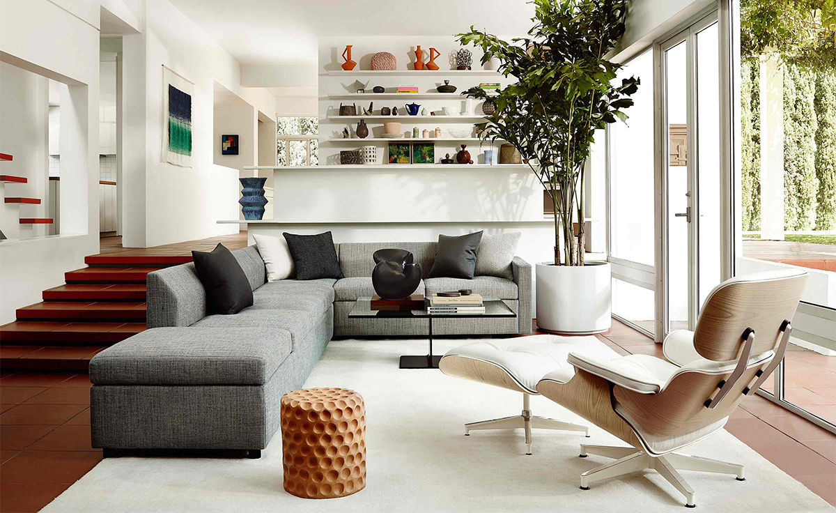 white ash eames® lounge chair & ottoman