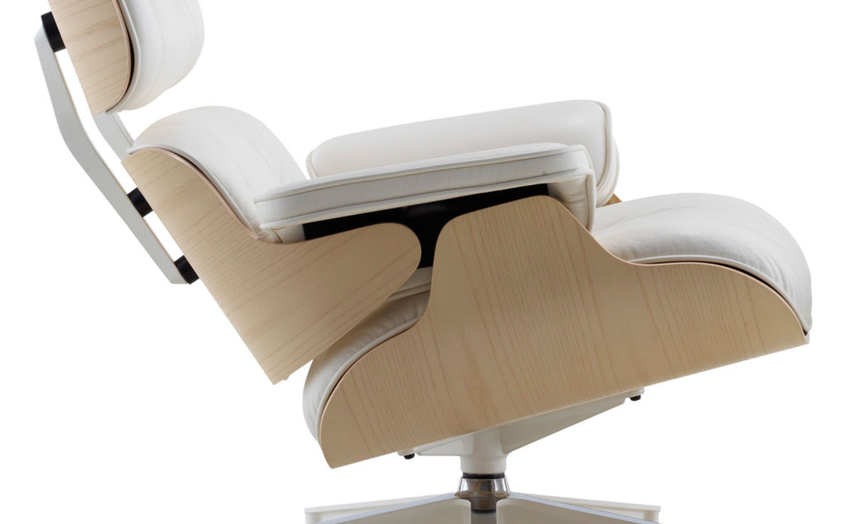 white ash eames® lounge chair & ottoman