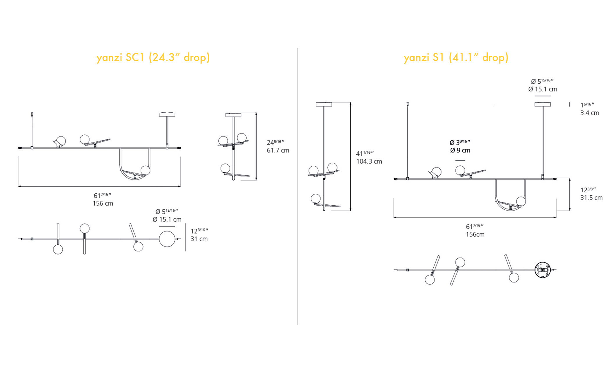 yanzi linear suspension lamp